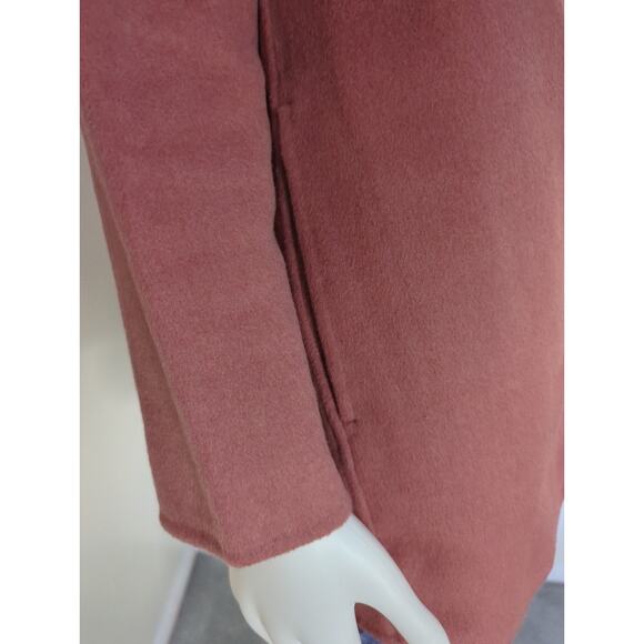 TAHARI Wool Blend Dusty Rose Long Line Open Front Mid Length Jacket Women's Med - Picture 5 of 8